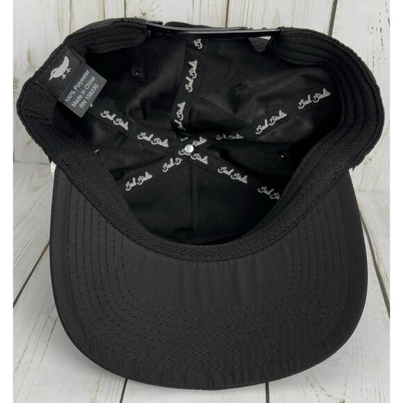NEW Bad Birdie SnapBack Hat Cap Script Bad Spellout Rope Trucker Golf Black - Picture 7 of 9